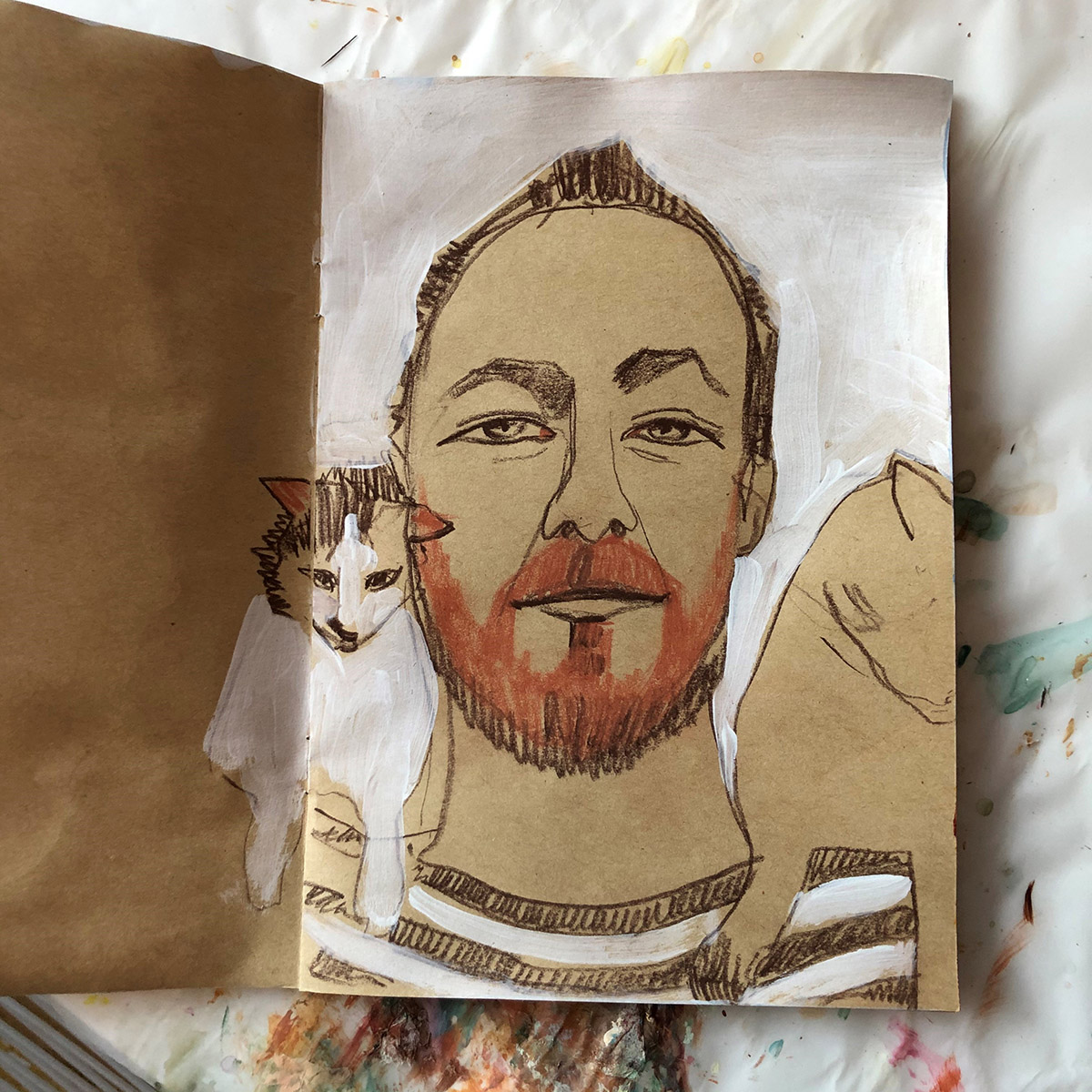 cat&man mug, sketch